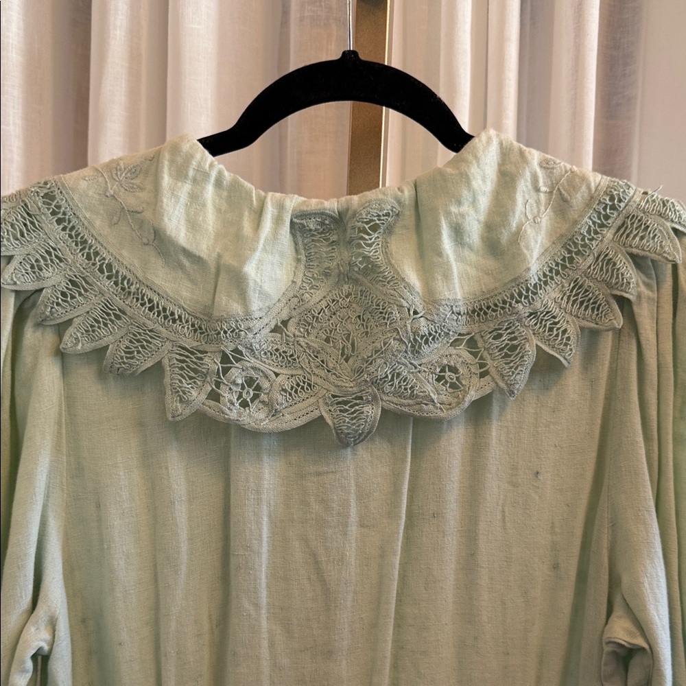 Ulla Johnson Light Green Long Sleeve Linen Dress - Picture 11 of 14